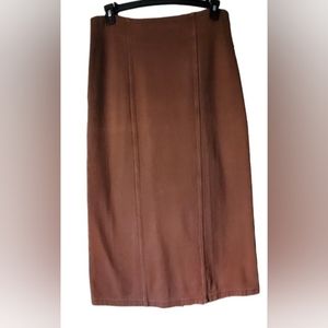 96% cotton stretch brown pencil skirt
